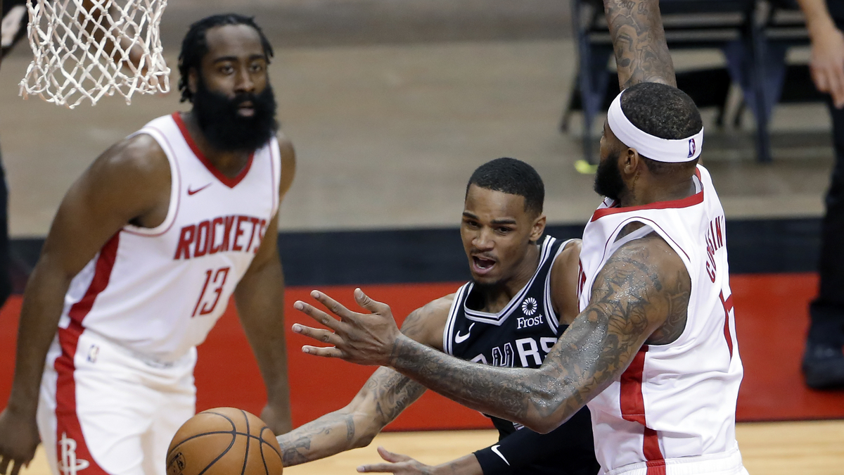Houston Rockets guard James Harden, center DeMarcus Cousins