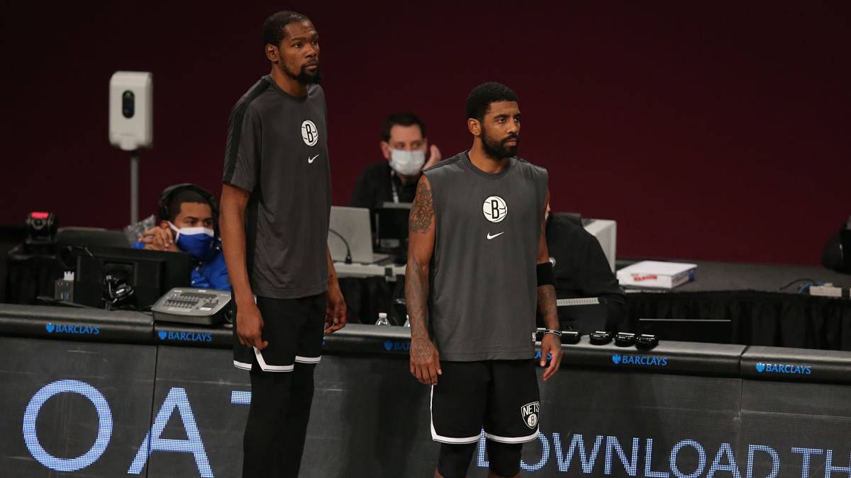 Brooklyn Nets small forward Kevin Durant and point guard Kyrie Irving