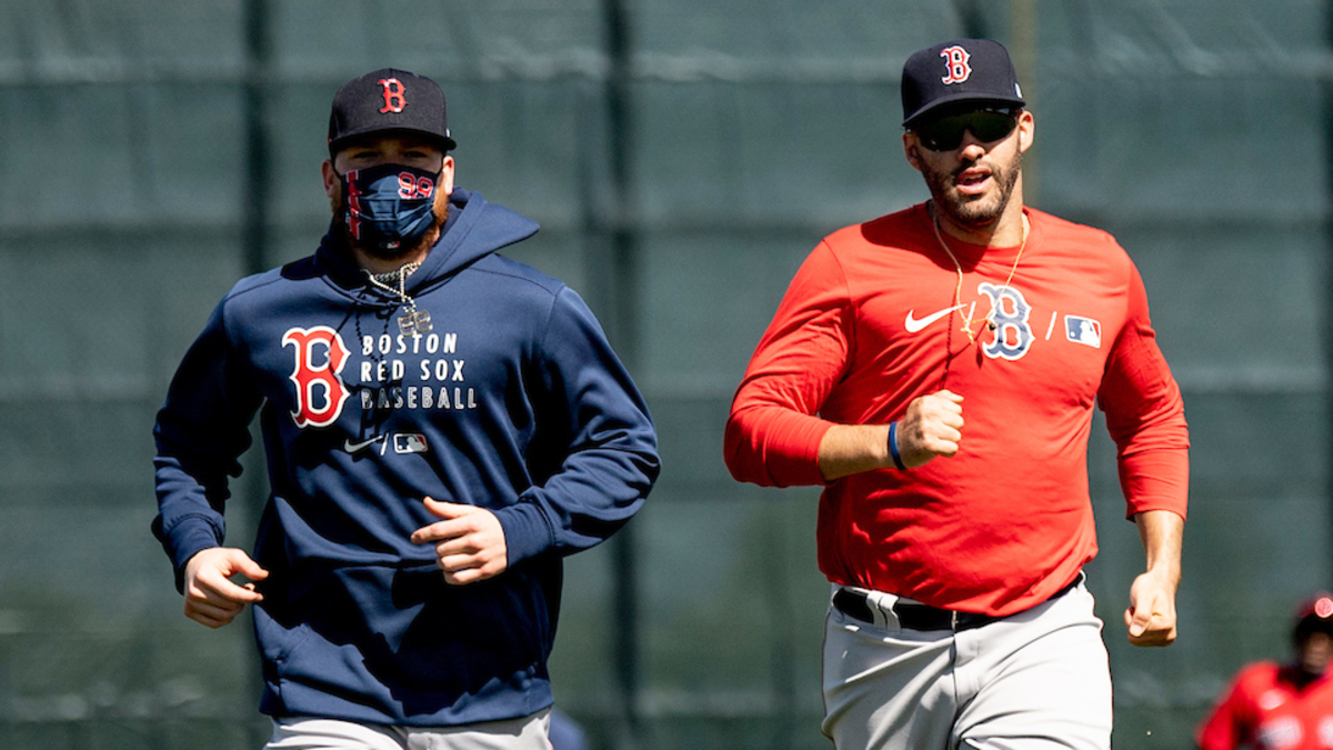 Boston Red Sox outfielder Alex Verdugo and designated hitter J.D. Martinez