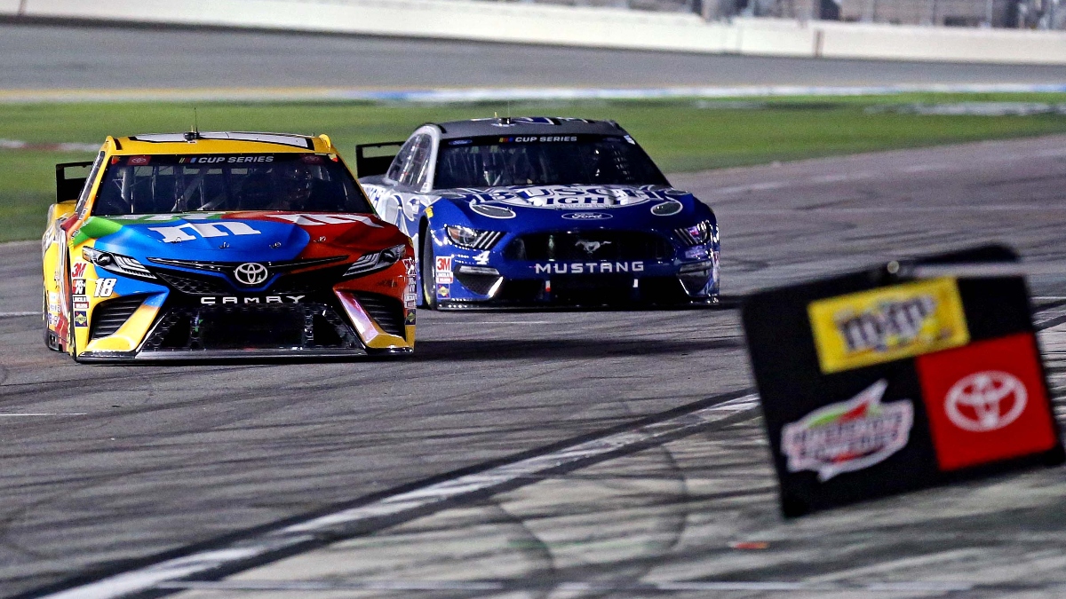 NASCAR Cup Series driver Kyle Busch (18) and NASCAR Cup Series driver Kevin Harvick (4)