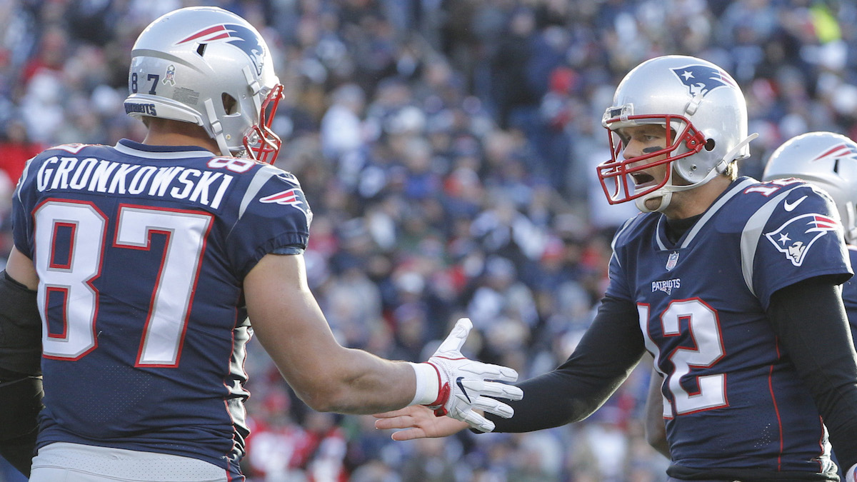 Patriots tight end Rob Gronkowski, QB Tom Brady