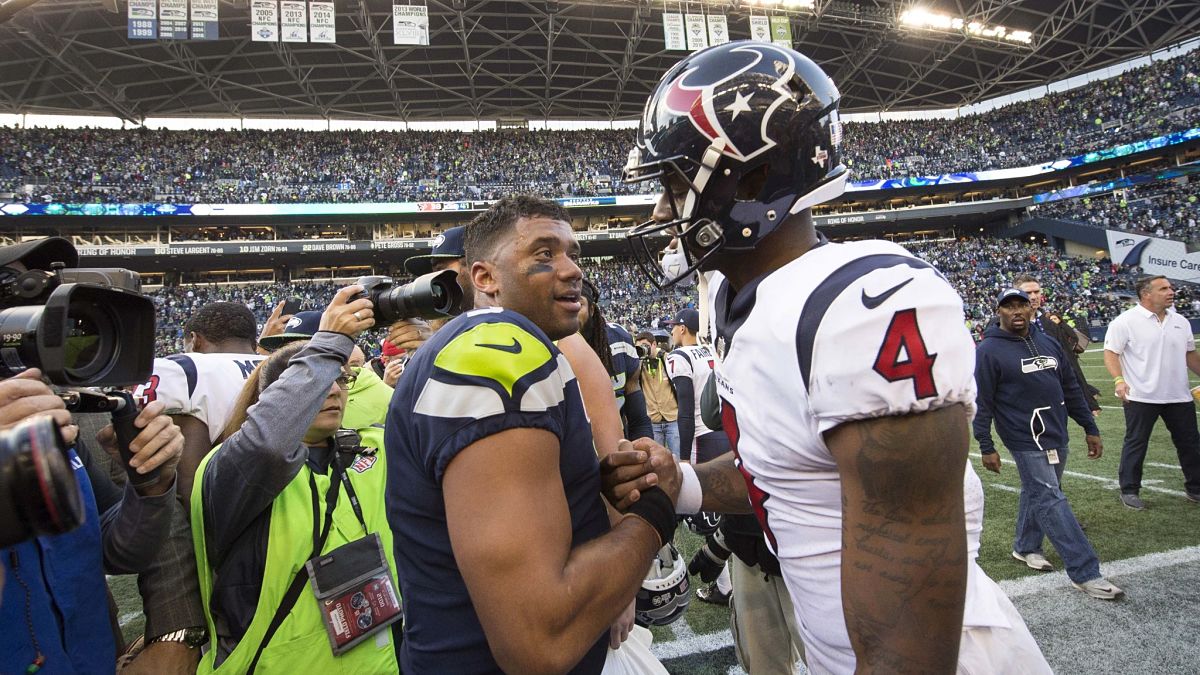 Seattle Seahawks quarterback Russell Wilson, Houston Texans quarterback Deshaun Watson