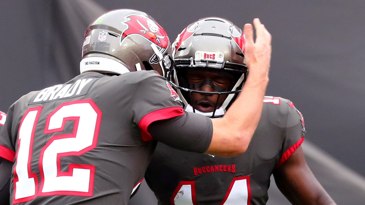 Tampa Bay Buccaneers Quarterback Tom Brady And Wide Receiver Chris Godwin