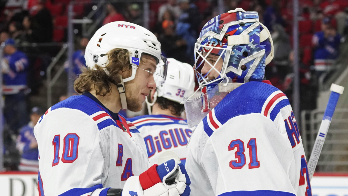 New York Rangers goalies Igor Shesterkin, winger Artemi Panarin