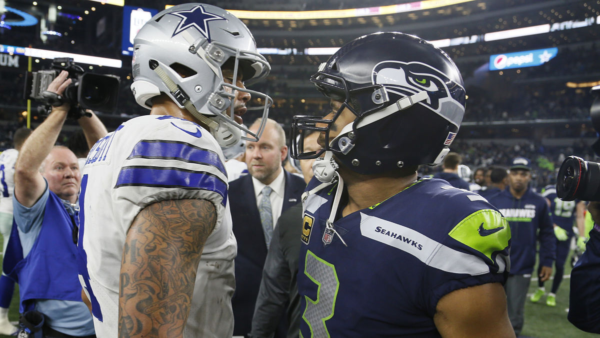 Dallas Cowboys quarterback Dak Prescott and Seattle Seahawks quarterback Russell Wilson