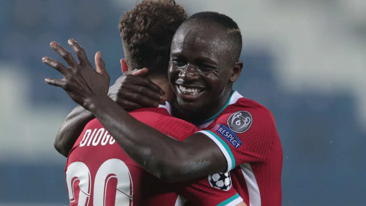 Liverpool forwards Diogo Jota (left) and Sadio Mane