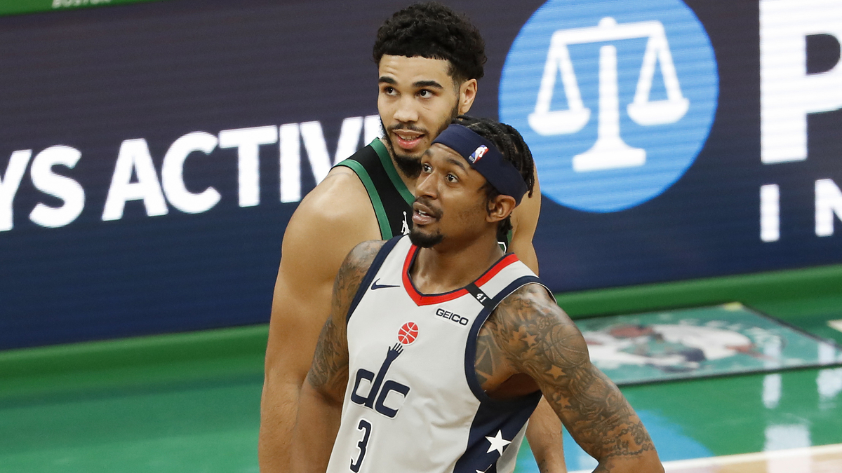 Boston Celtics Forward Jayson Tatum And Washington Wizards Guard Bradley Beal