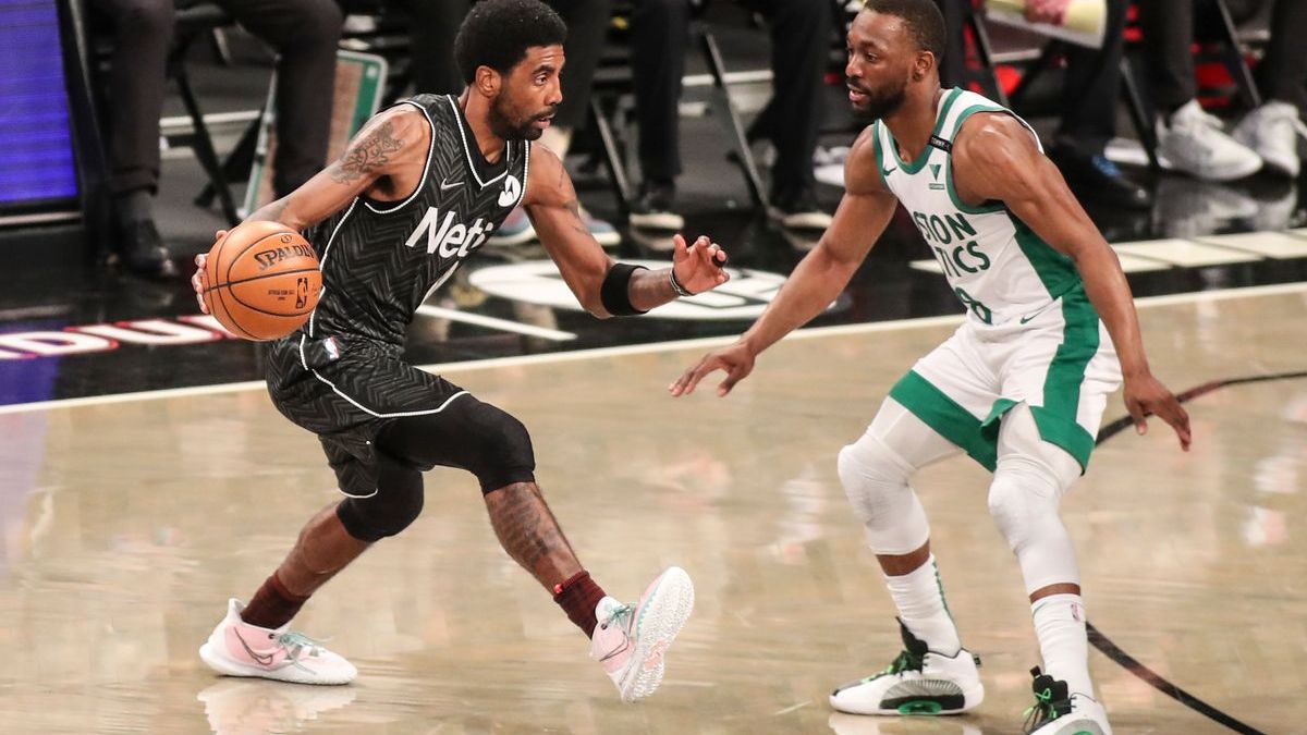 Brooklyn Nets guard Kyrie Irving, Boston Celtics guard Kemba Walker