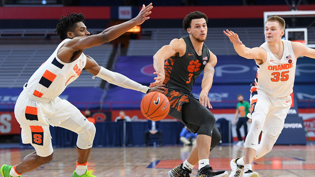 Syracuse forward Quincy Guerrier and guard Buddy Boeheim