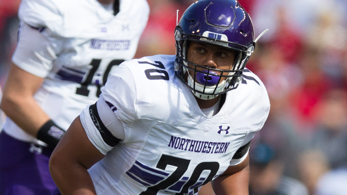 Northwestern Wildcats offensive lineman Rashawn Slater