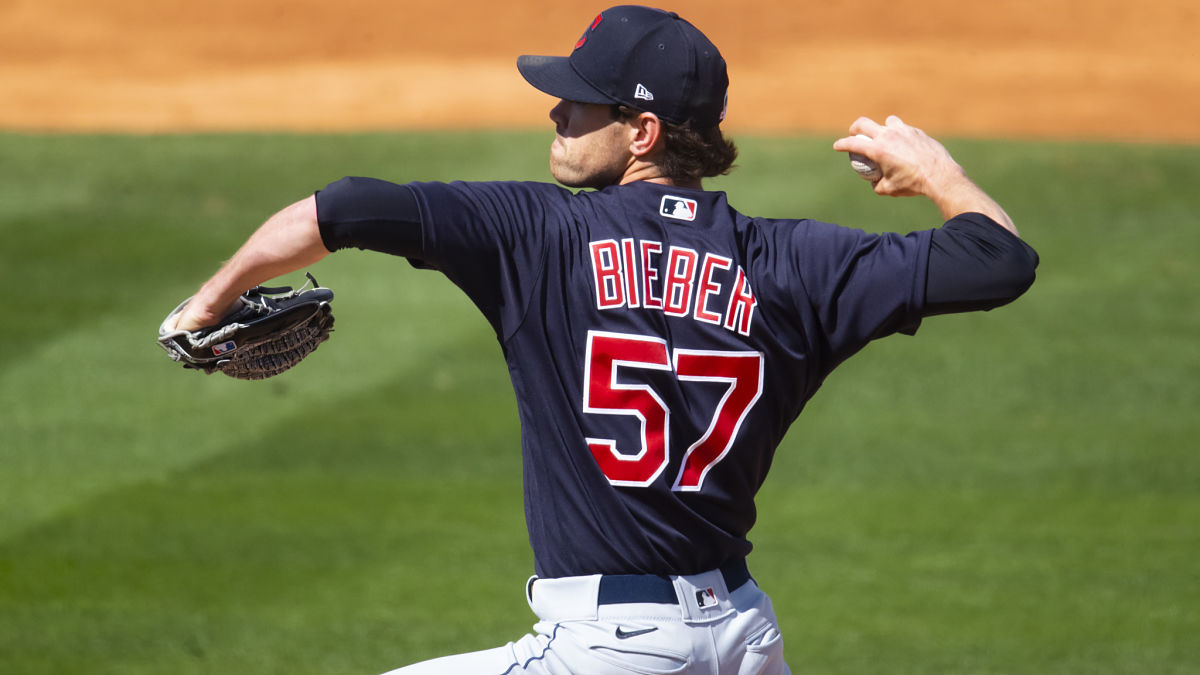 Cleveland Indians pitcher Shane Bieber