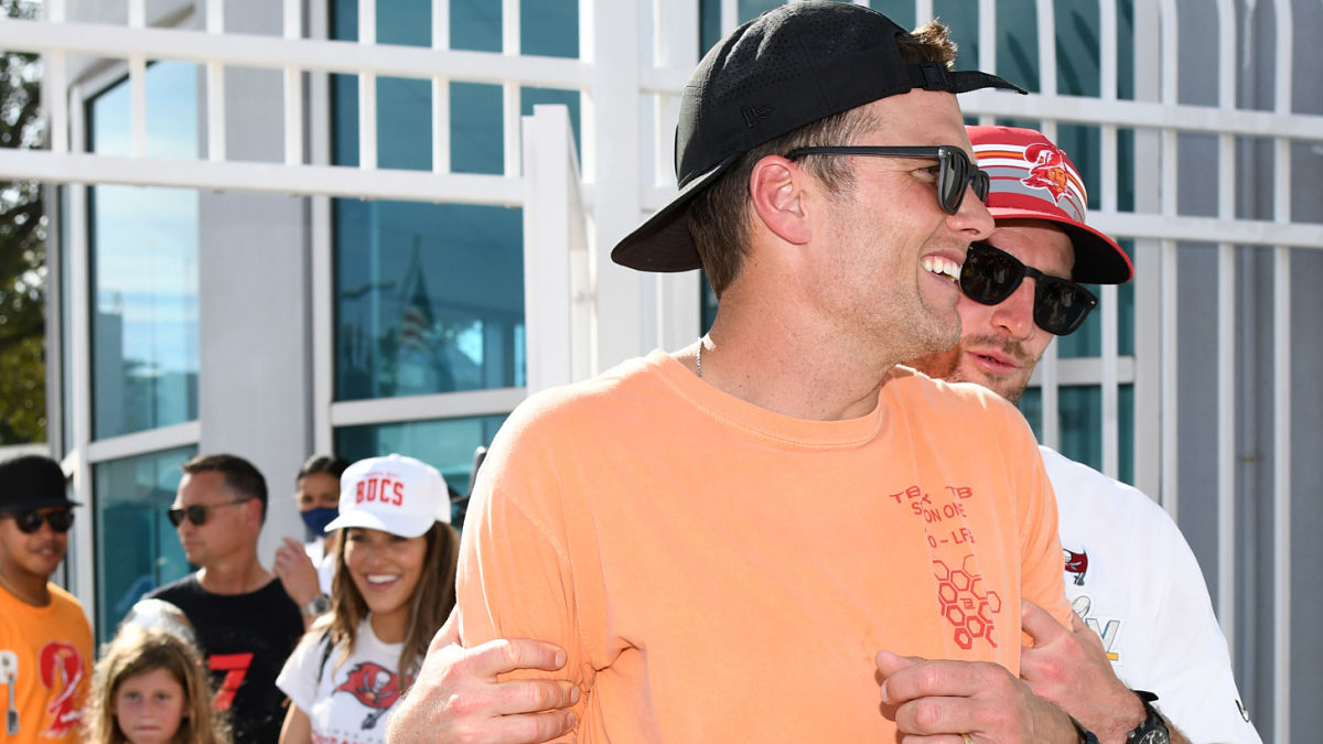 Tampa Bay Buccaneers quarterbacks Tom Brady and Ryan Griffin