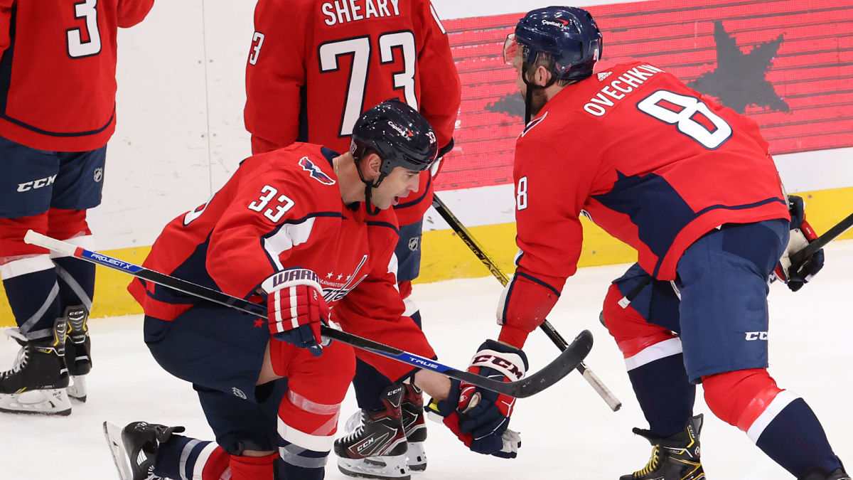 Washington Capitals defenseman Zdeno Chara and forward Alex Ovechkin