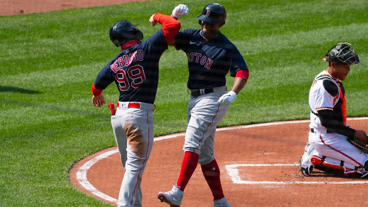 Boston Red Sox outfielder Alex Verdugo and third baseman Rafael Devers