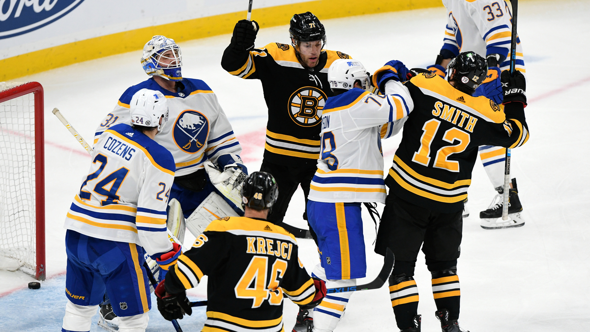 Boston Bruins Forwards David Krejci, Craig Smith And Taylor Hall