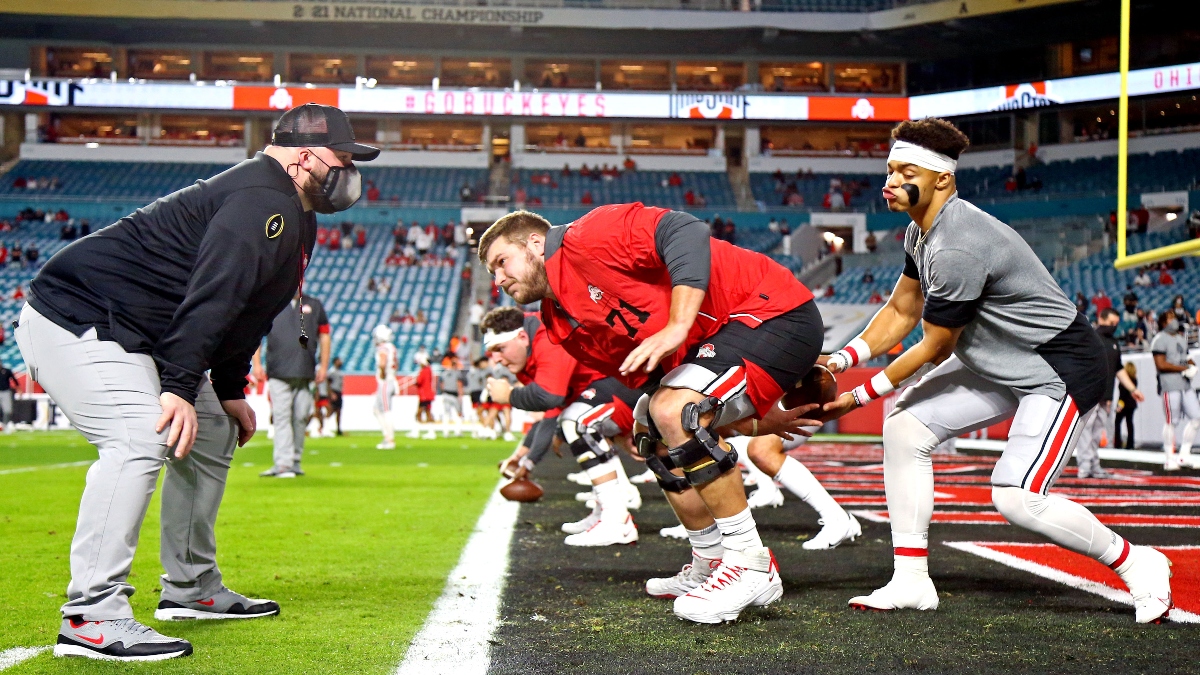 NFL Draft prospect Justin Fields (right)