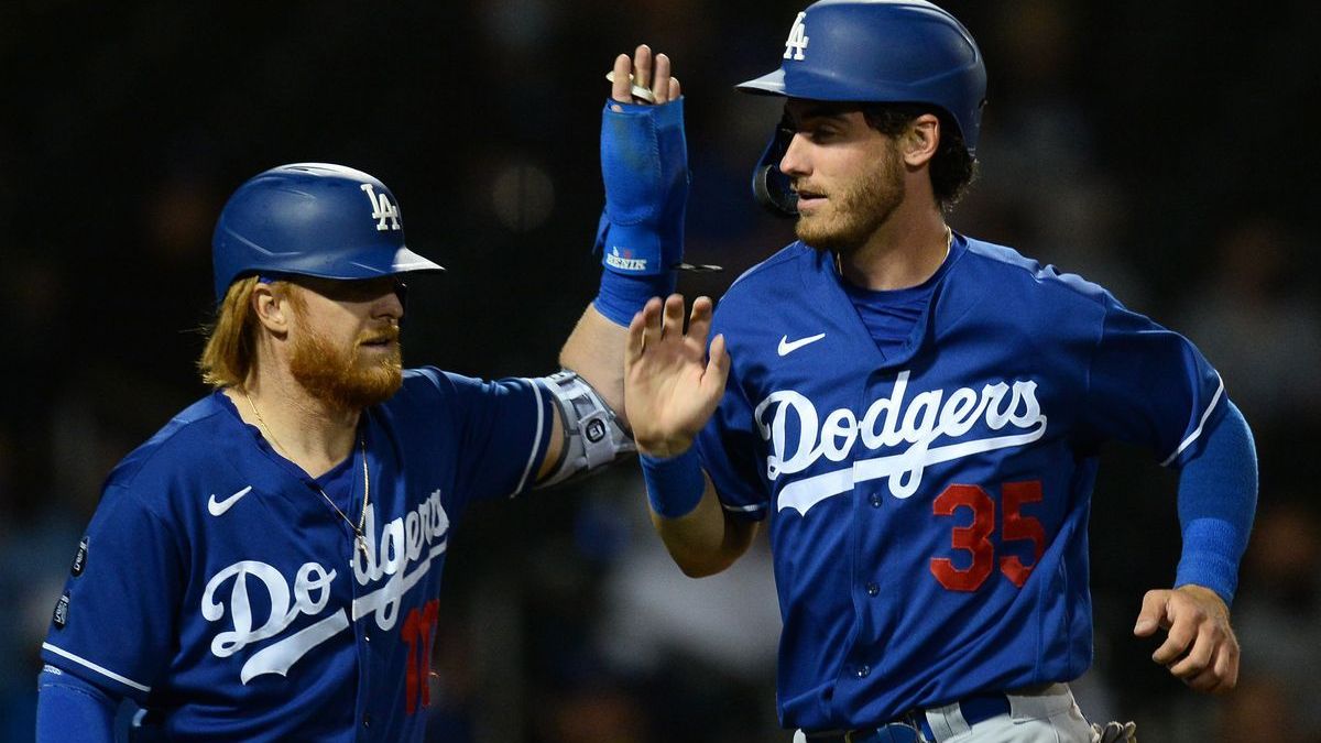 Los Angeles Dodgers third baseman Justin Turner, first baseman Cody Bellinger