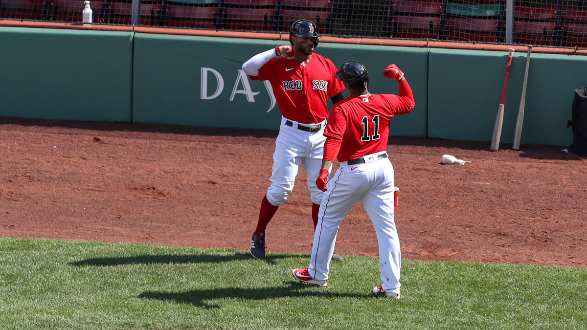 Boston Red Sox shortstop Xander Bogaerts and third baseman Rafael Devers