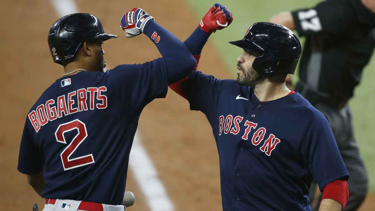 Boston Red Sox Shortstop Xander Bogaerts And Designated Hitter J.D. Martinez