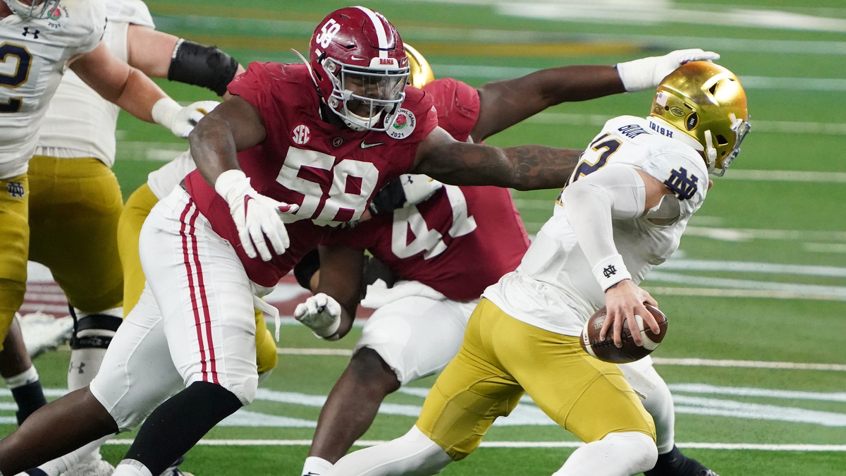 New England Patriots defensive lineman Christian Barmore