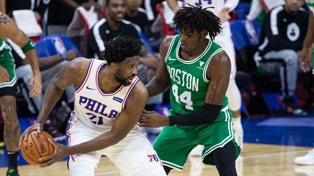 Boston Celtics center Robert Williams and Philadelphia 76ers center Joel Embiid