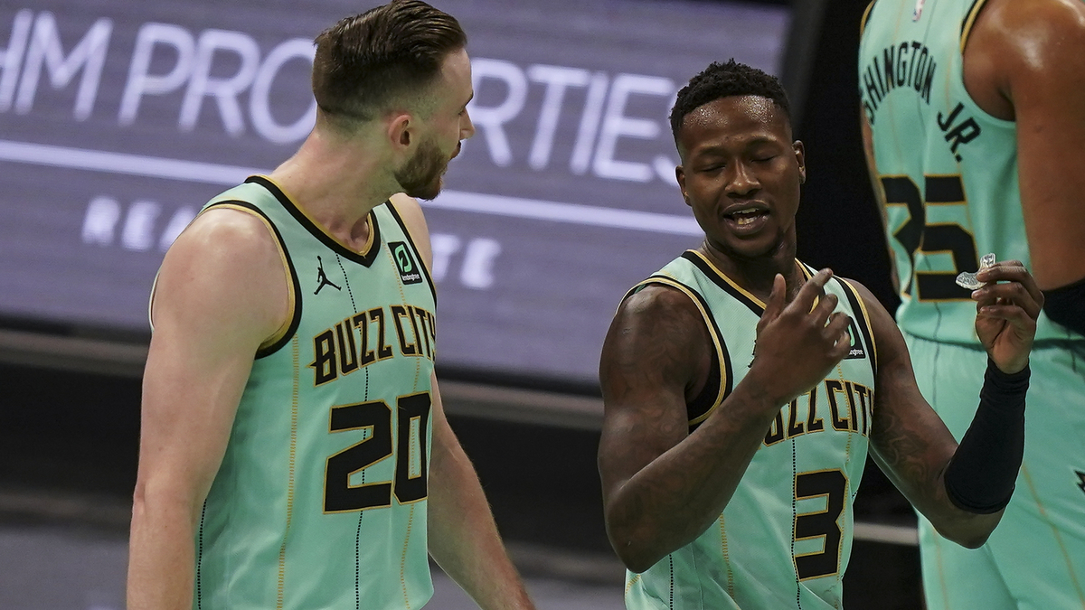 Charlotte Hornets forward Gordon Hayward, guard Terry Rozier