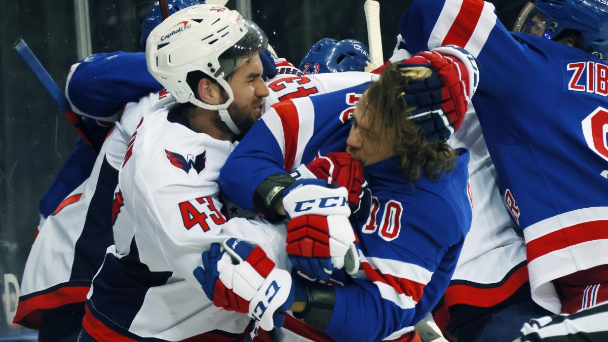 Washington Capitals winger Tom Wilson, New York Rangers winger Artemi Panarin