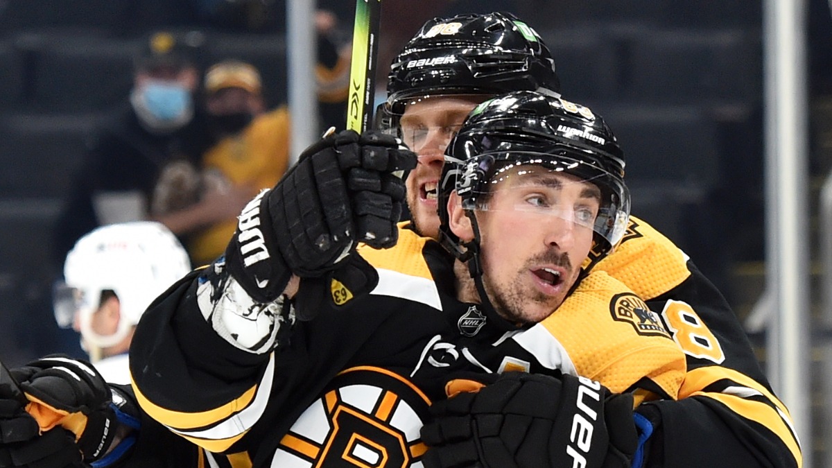 Boston Bruins Forwards Brad Marchand, David Pastrnak