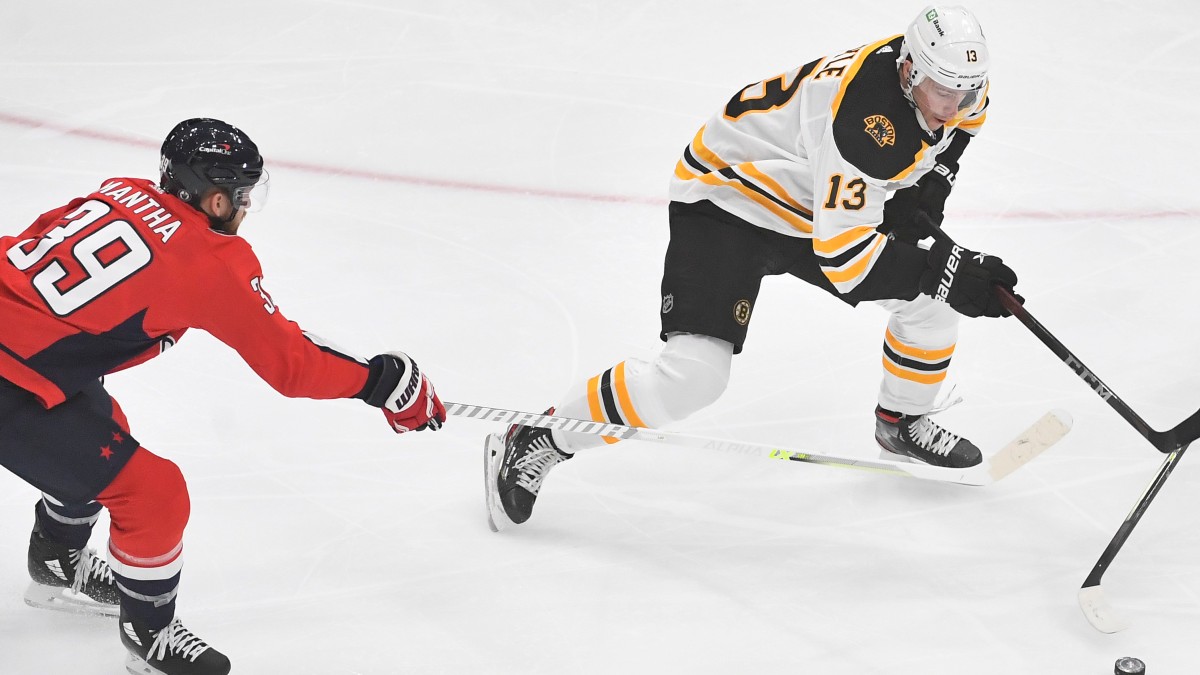 Boston Bruins center Charlie Coyle, Washington Capitals winger Anthony Mantha