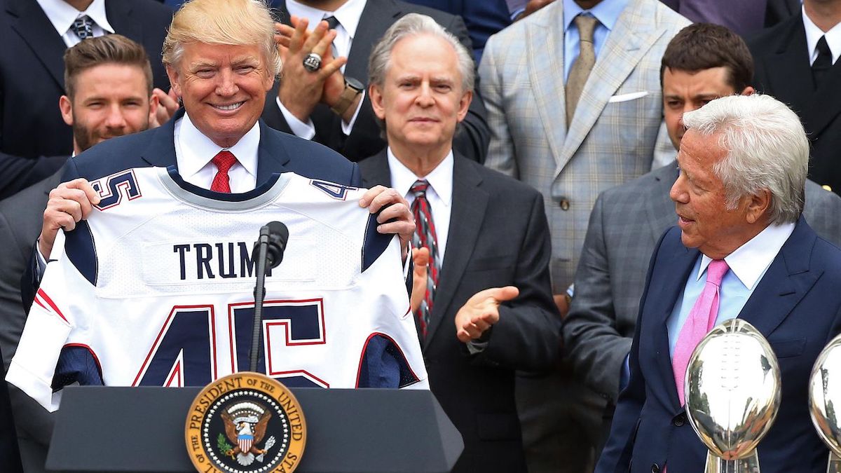 Former U.S. President Donald Trump, Patriots owner Robert Kraft