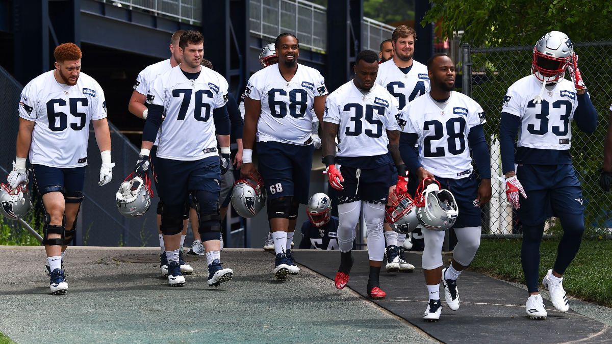 The New England Patriots lead by running back James White