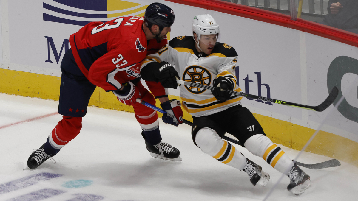 Boston Bruins forward Taylor Hall, Washington Capitals defenseman Zdeno Chara