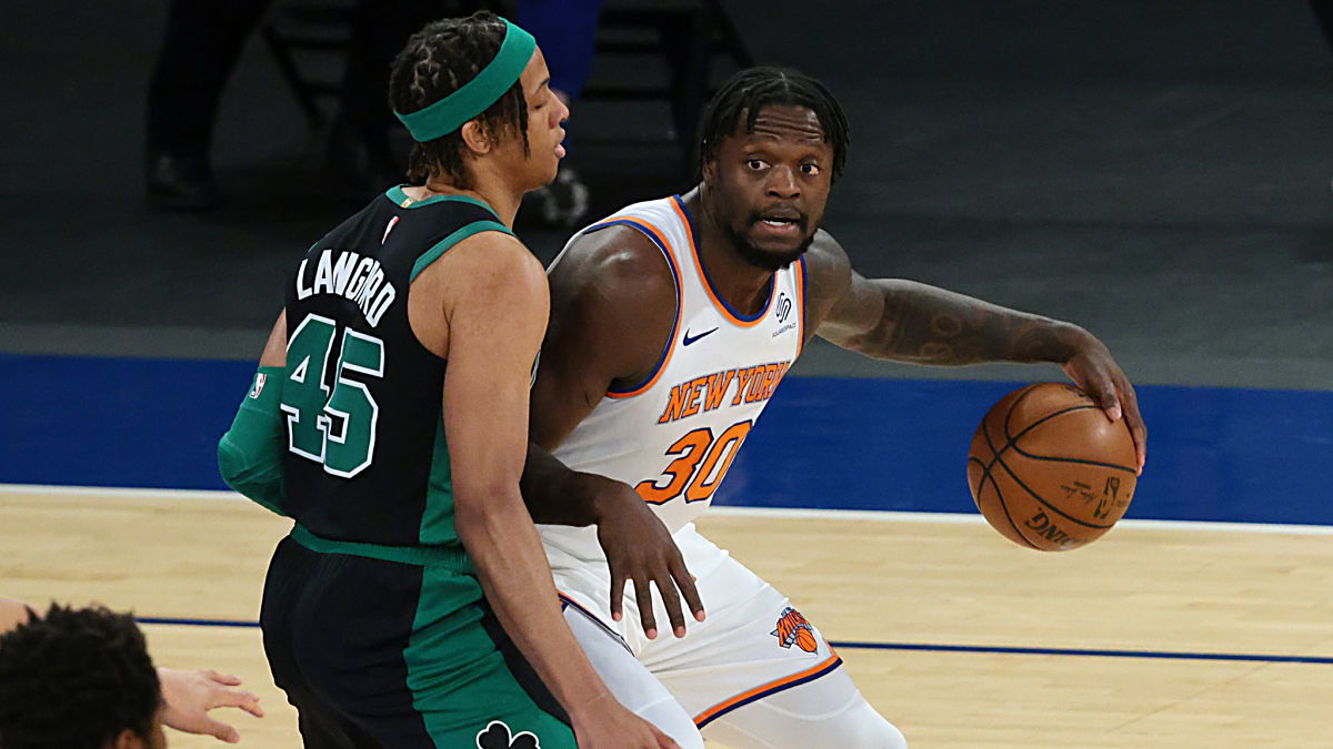 Boston Celtics guard Romeo Langford and New York Knicks forward Julius Randle
