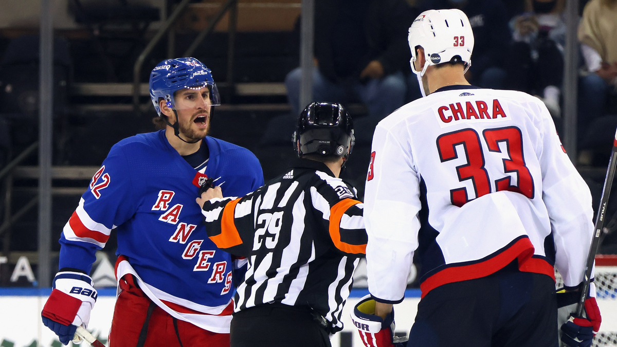 New York Rangers' Brendan Smith, Washington Capitals' Zdeno Chara