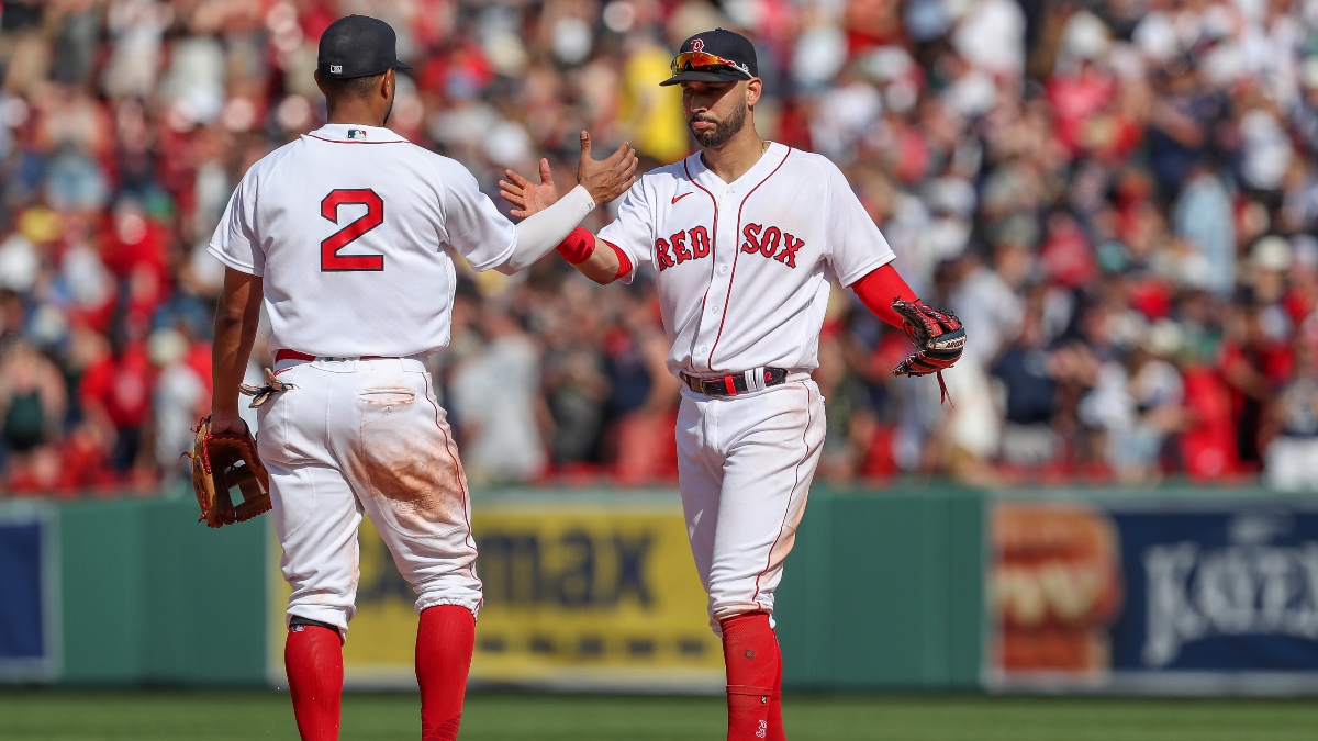 Boston Red Sox shortstop Xander Bogaerts and second baseman Marwin Gonzalez
