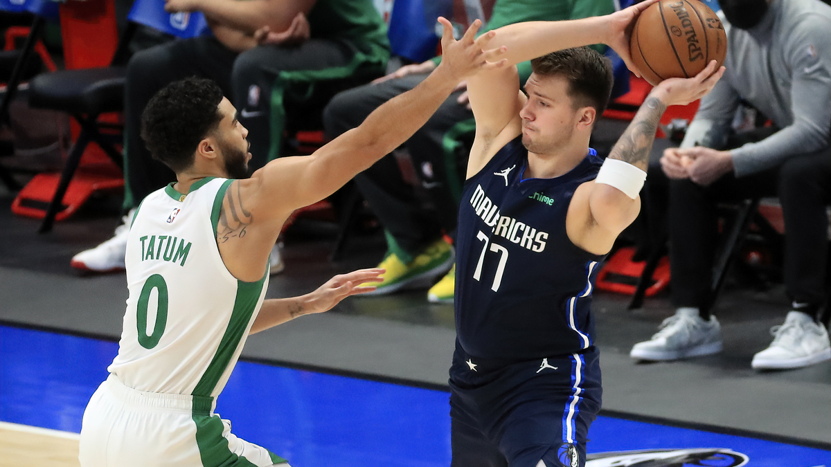 Dallas Mavericks guard Luka Doncic, Boston Celtics forward Jayson Tatum
