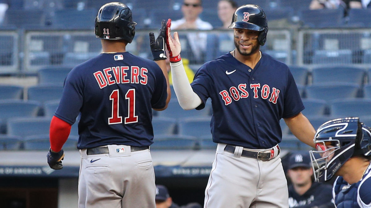 Boston Red Sox shortstop Xander Bogaerts and third baseman Rafael Devers