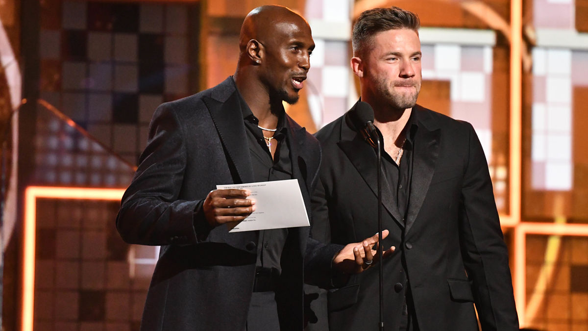 New England Patriots safety Devin McCourty and former Patriots wide receiver Julian Edelman