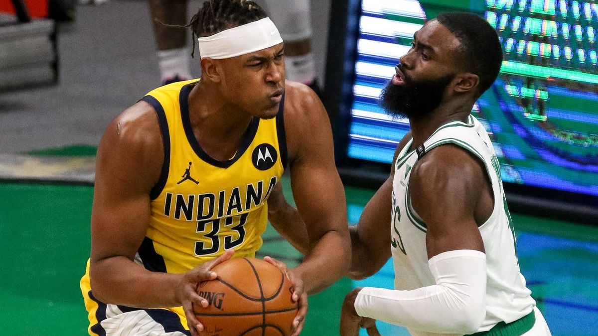 Indiana Pacers center Myles Turner, Boston Celtics guard Jaylen Brown