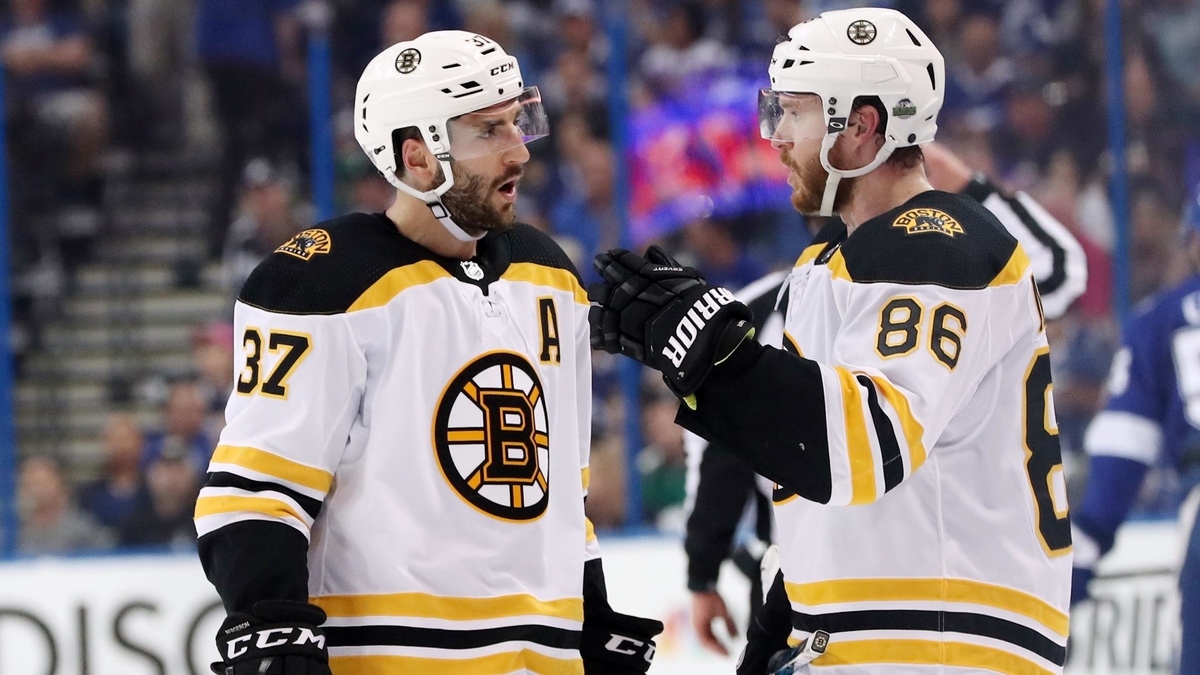 Boston Bruins Center Patrice Bergeron And Former Defenseman Kevan Miller