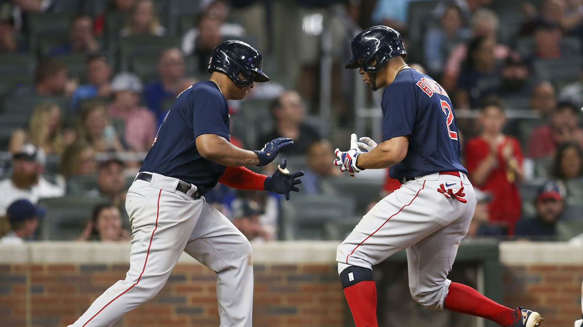 Boston Red Sox third baseman Rafael Devers, shortstop Xander Bogaerts