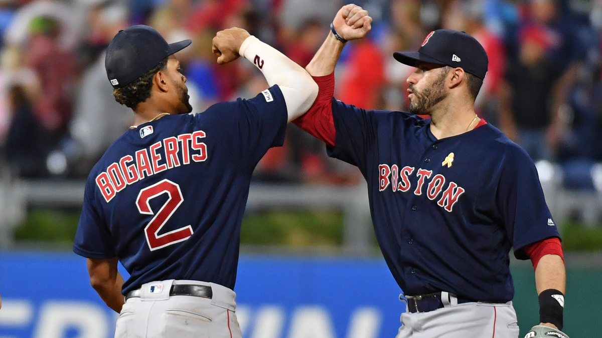 Boston Red Sox Shortstop Xander Bogaerts And Designated Hitter J.D. Martinez