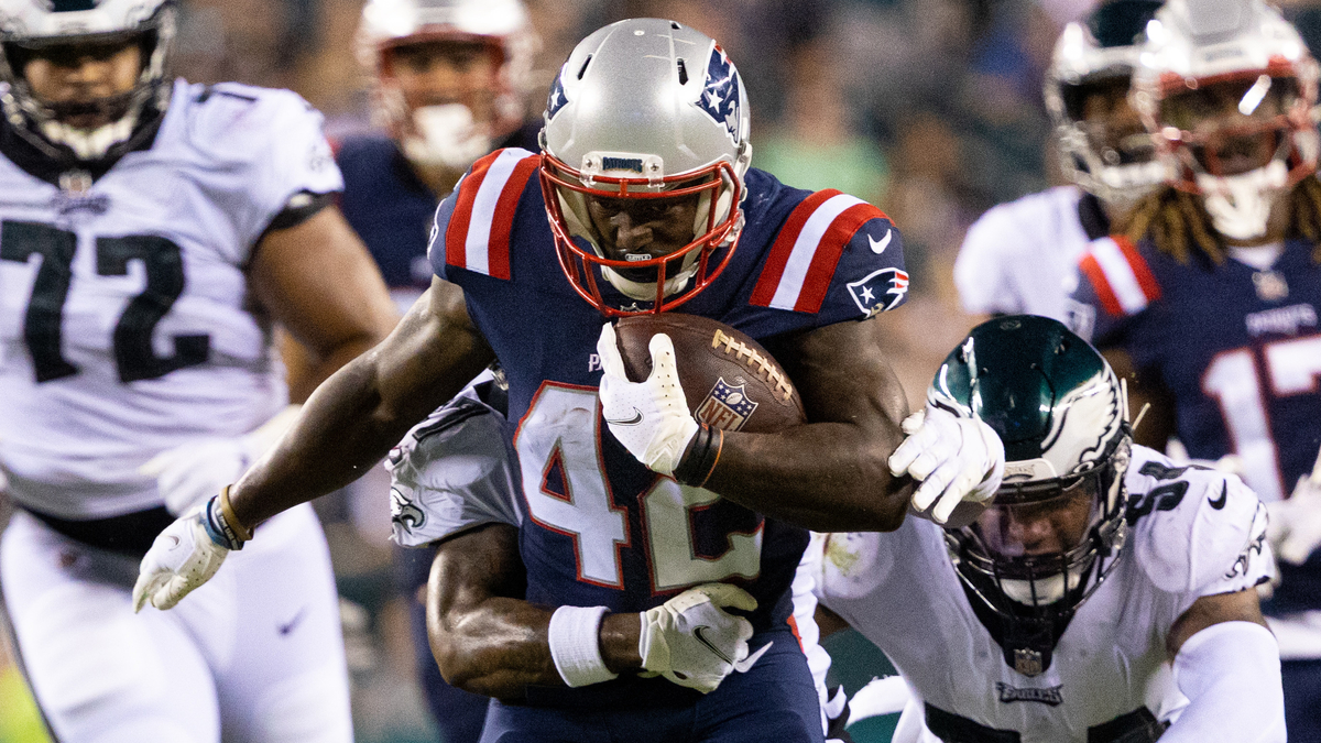 New England Patriots running back J.J. Taylor
