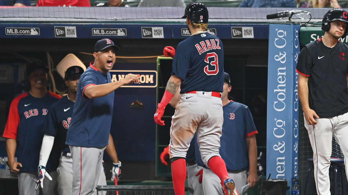 Boston Red Sox Manager Alex Cora And Infielder Jonathan Araúz