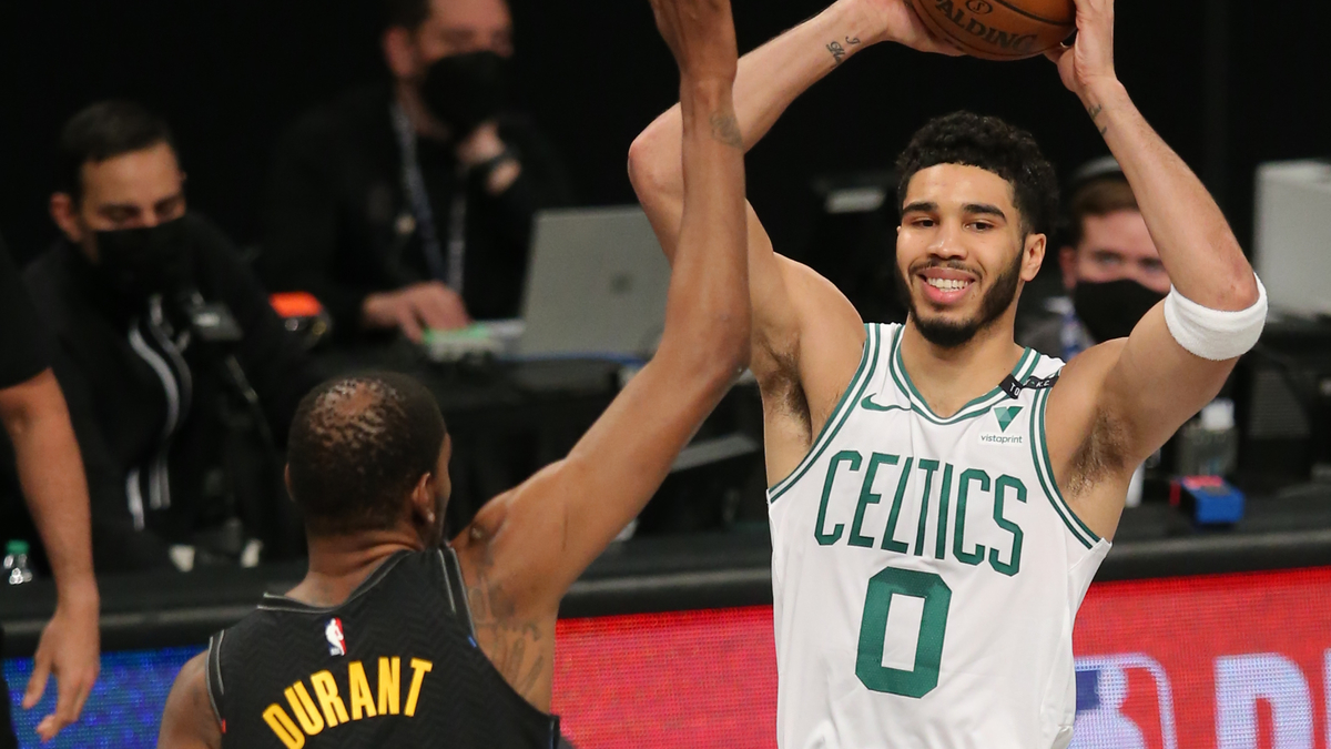 Boston Celtics forward Jayson Tatum, Brooklyn Nets forward Kevin Durant