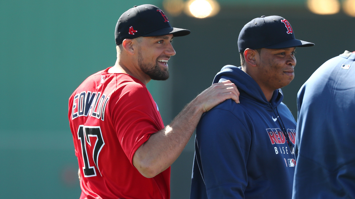 Boston Red Sox Pitcher Nate Eovaldi And Third Baseman Rafael Devers