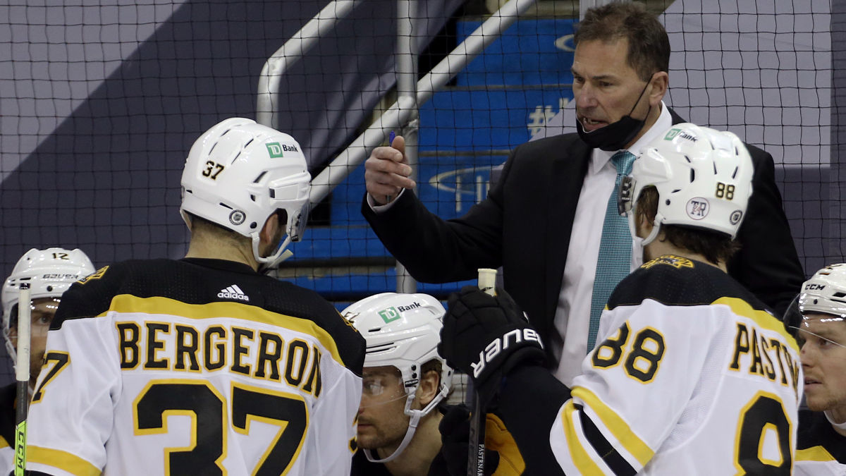 Patrice Bergeron, Bruce Cassidy, David Pastrnak