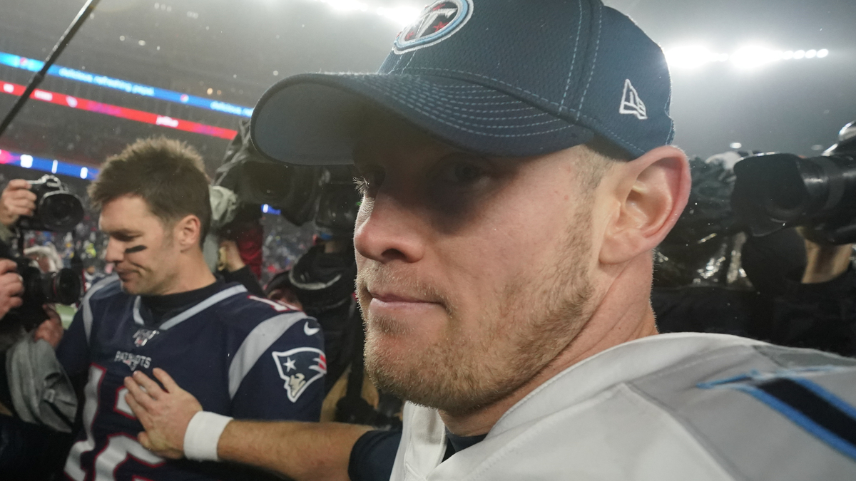 Tennessee Titans quarterback Ryan Tannehill, Tampa Bay Buccaneers' Tom Brady