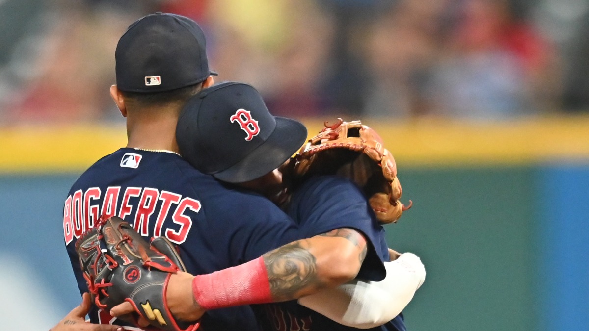 Boston Red Sox Infielders Xander Bogaerts and Jonathan Arauz