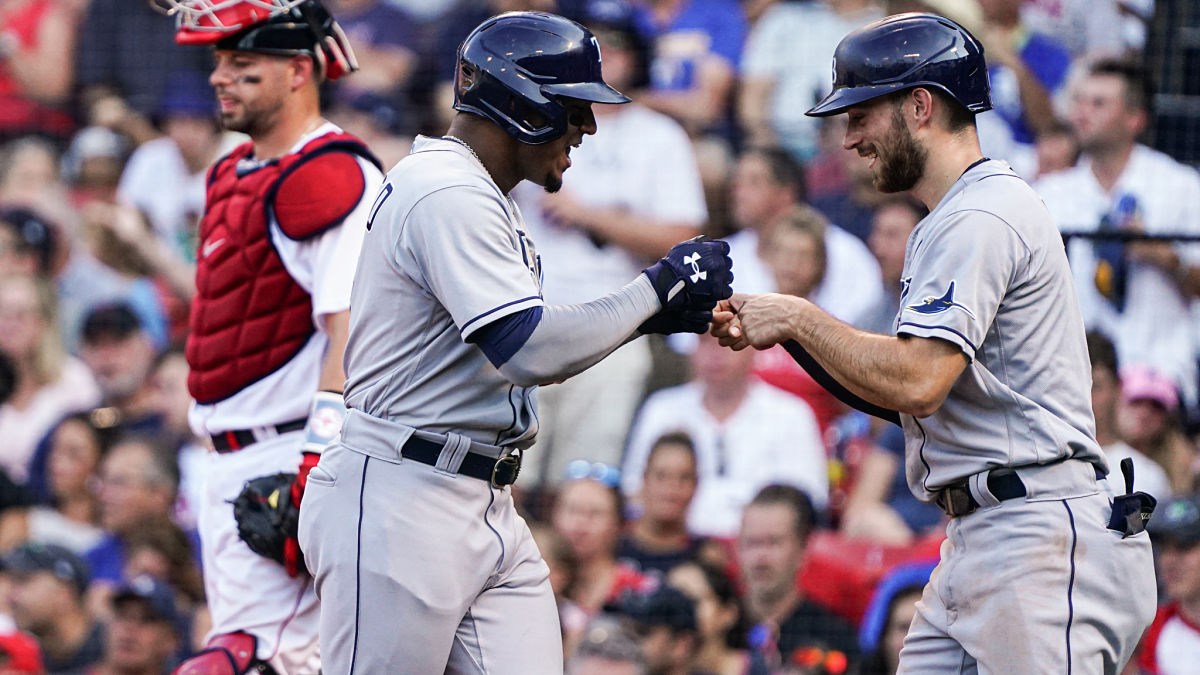 Tampa Bay Rays shortstop Wander Franco and second baseman Brandon Lowe